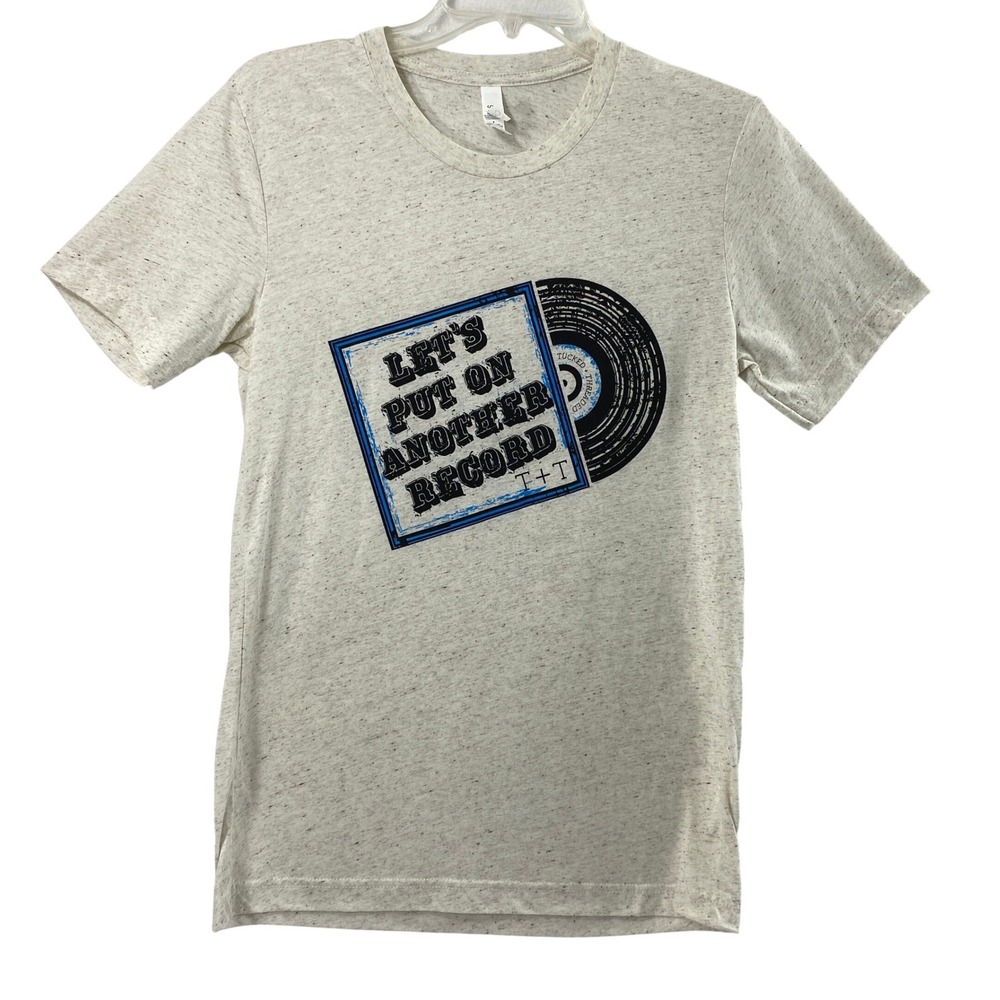 Bella Canvas T-Shirt Women Small Let's Put On Another Record Vinyl Graphic Tee